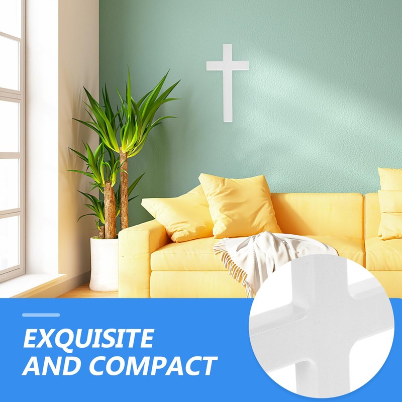 DEARMAMY Wall Wooden Cross White Cross Wall Hanging Church Wall