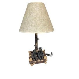 De Leon Collections Decorative Nature Table Lamp with Shade, Wildlife Home Décor, 27 Inch Polyresin, Couch Bears
