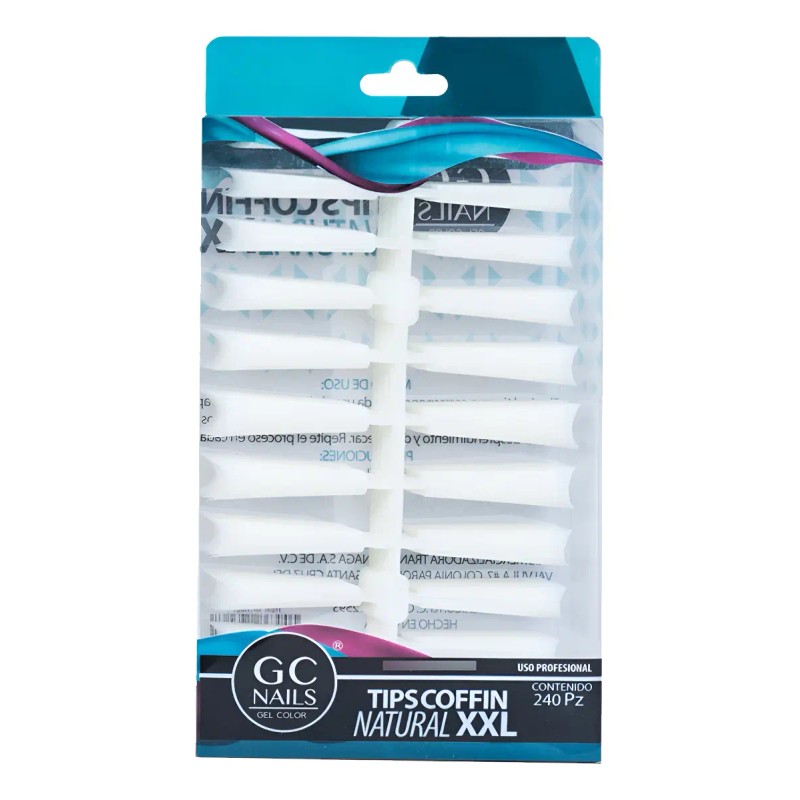 Tip Xxl Coffin 240 Pzs, Uñas Acrilicas , Gc Nails