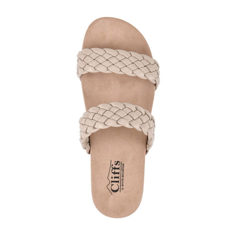 CLIFFS BY WHITE MOUNTAIN Truly Women's Slide Sandal, Beige/Smooth, 9