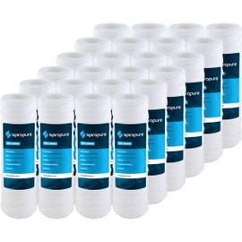 SpiroPure SP-CW50 10x2.5 50 Micron String-Wound Polypropylene Sediment Water Filter Cartridge SWC-25-1050 CW-50 155214-43 (Case of 24)