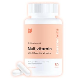 Bettervits Multivitamin Tablets for Women & Men, 13 Vitamins | 60 Caps