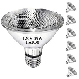 MISDOOD PAR30 Short Neck Halogen Flood Light Bulbs, 120V 39W PAR30 Light Bulb, Dimmable, High Output, E26 Medium Base, 2700K Warm Lighting, 3000 Hours for Recessed Light Bulb(6 Pack)