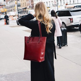 S-ZONE Vintage Genuine Leather Tote Shoulder Bag Handbag Big Large Capacity 2.0