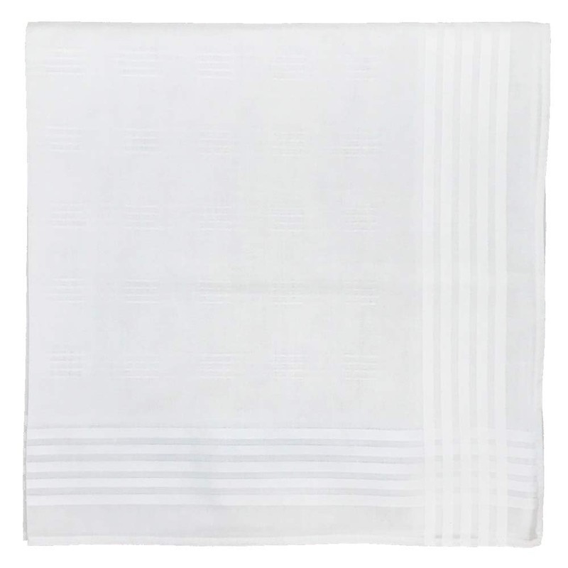 OZ ROYAL Men's Handkerchief, White, Ceremonial Occasions, Formal, Large, 100%