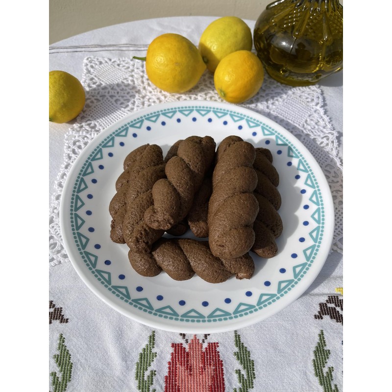 Dairy-free Carob Hand Made Traditional Greek Olive Oil Cookies