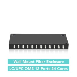 VANDESAIL OM3 1U Fiber Optic Cable Rack Mount Enclosure, with 12 lc Duplex couplers and Pigtail 24 Core Wall Mount Fiber Enclosure for 19" Racks and LGX Patch Panel