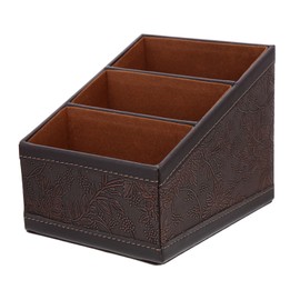 Ciieeo Leather Storage Box Desktop Organizer Remote Control Holder Scissors Sundries Pu Material