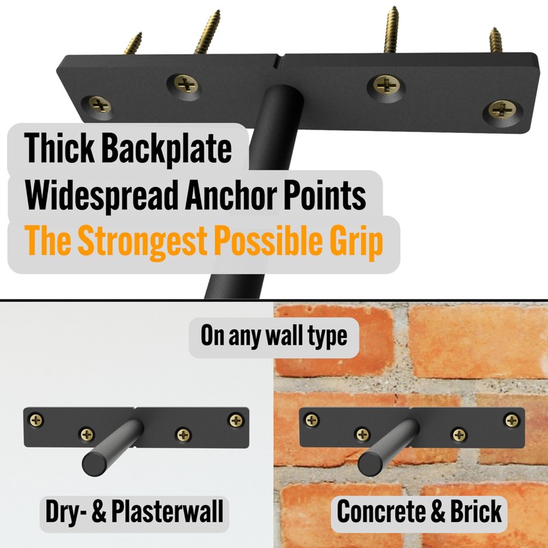 EVALD Heavy Duty Floating Shelf Bracket | 8-Inch Floating Mantel