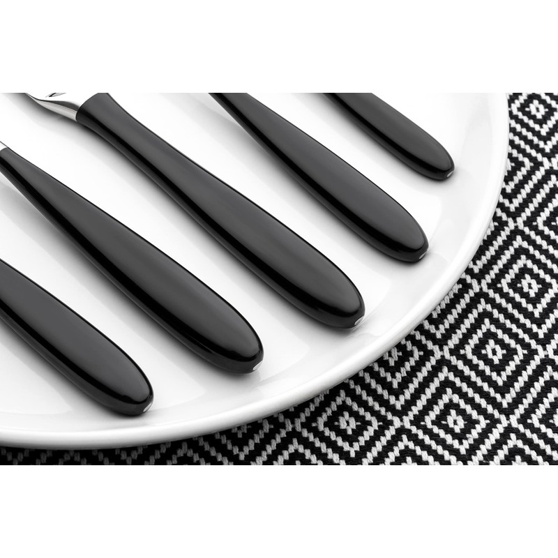 Grunwerg 2TAS650BK Yin & Yang Table Spoons, Stainless Steel, Black