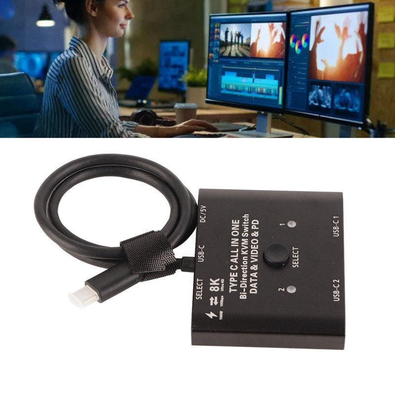 USB C Bi Directional Switcher 2 in 1 Out 1