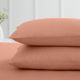 Bianca 200 Thread Count Cotton Percale Standard Pillowcase Pair Clay