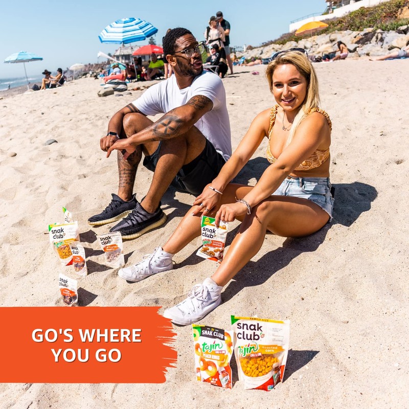 Snak Club Tajin Peach Rings, Sweet and Spicy Gummy Snacks,