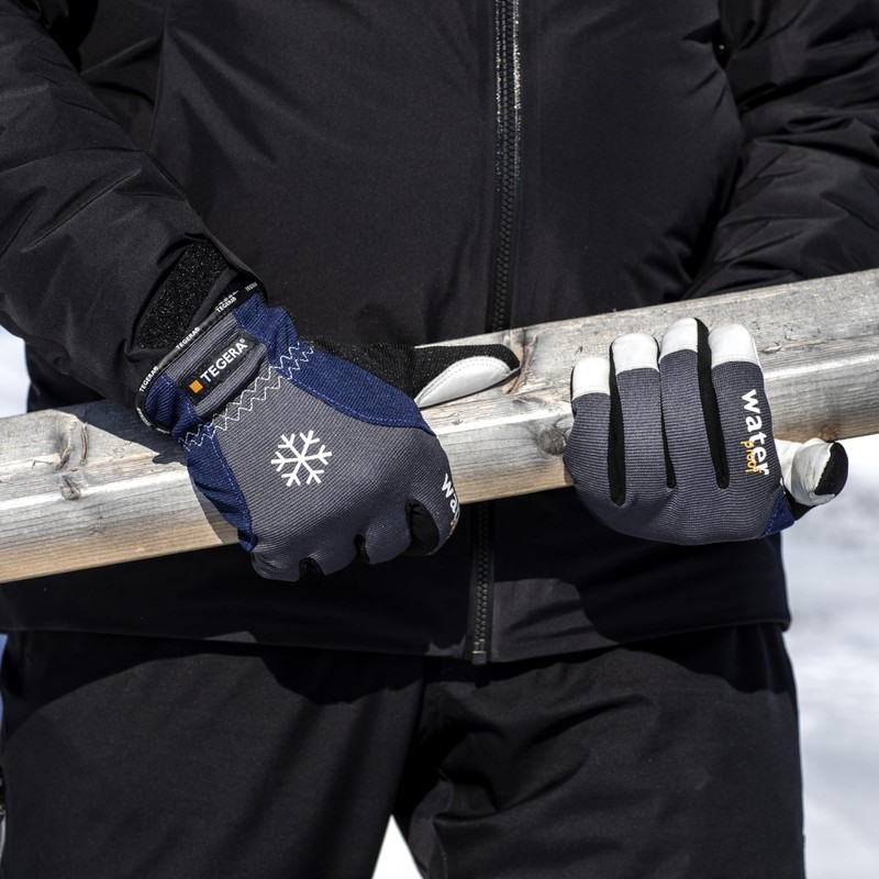 Ejendals 295-8 Size 8 "Tegera 295" Leather Glove - Grey/Blue/White