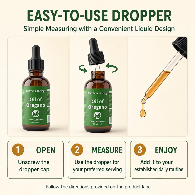 Nutrition Therapy Oil of Oregano, Oregano Oil Drops with Black