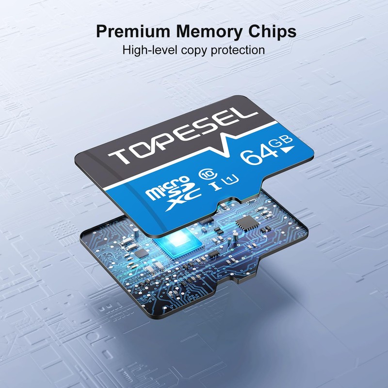 TOPESEL 64GB(The actual usable capacity is 58.2GB) Micro SD Card