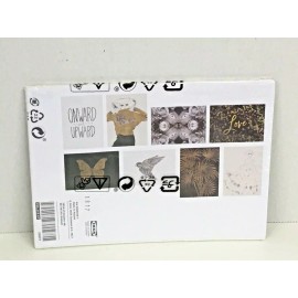 IKEA Art Cards Vaxbo 8 Pack 5" x 7" Love Golden Bird Flowers butterfly NEW