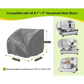 Meat Slicer Dust Cover for 8.7" / 9" Electric Slicers, Compatible with CUSIMAX, Techwood, VEVOR, OSTBA, Weston, LEM, Valley Sportsman and other Home Use Deli Slicers with 8.7 to 9 Inch Blades.