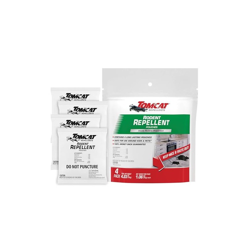 Tomcat Repellents Rodent Repellent Pouches, Ready-to-Use, Inside Rodent Prevention with