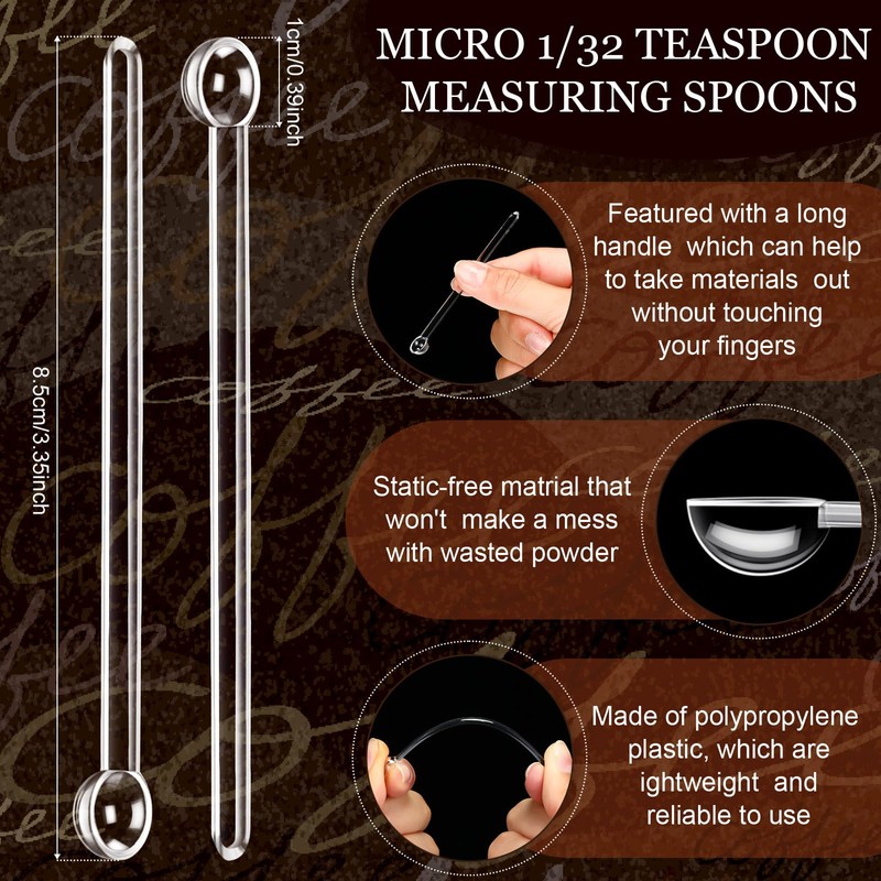 Honeydak 1/32 Teaspoon Micro Scoops 150 Milligram Mini Measuring Spoons