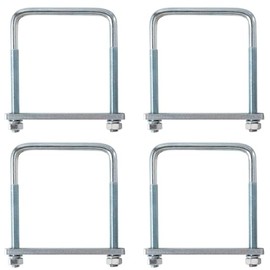 Paquete de 4 tornillos cuadrados en U para remolque, se adapta a resortes de hoja de 6 pulgadas de ancho, juego de abrazadera de acero galvanizado, ajuste seguro para camiones, barcos y remolques