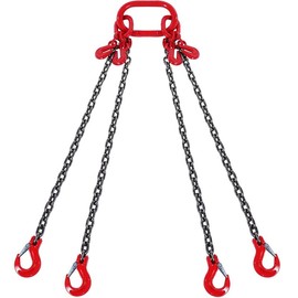 VEVOR Chain Sling, Max 11000 lbs Weight Capacity, G80 Lifting Chain with Grab Hooks, DOT Certified, Blackening Coating Manganese Steel & Adjustable Length, for Dock Factory Construction Site:_5/16" x 5' with 2 Legs - 6600 lbs/3T