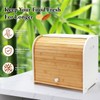 Thalomely Bread Box for Kitchen Countertop, Double Layer Bamboo Bread
