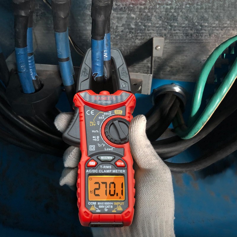 KAIWEETS HT206D Digital Clamp Meter T-RMS 6000 Counts, Multimeter Voltage