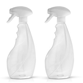 Delta Clean SPRAYZ Large 17oz Spray Bottles For Cleaning Solutions and Gardening, Plant, Water, Durable Trigger Sprayer, Refillable, Spray Bottle for Hair, All Directions, Clear Plastic Bottle 2x 17oz