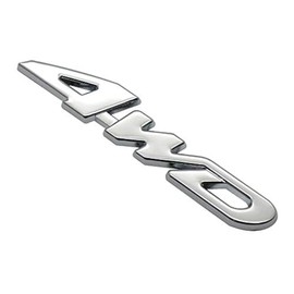 EmbRoom 4WD Emblem Badge，3D Letter Metal Aluminum Alloy Fender Side Panel Car Sticker Replacement for All Wheel Drive Off Road SUV Auto Truck (Chrome)