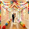 Rainbow Paper Chain Garland Party Decorations Include 400 Sheet Paper