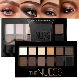 12-Color Smoky Brown Nude Eyeshadow Palette – Highly Pigmented Matte and Pearlescent Lustre Shades, Waterproof & Long-Lasting. Perfect for Smoky Eye Looks & Everyday Wear. Blendable, Versatile Colors