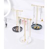 HQSHNY Gold Jewellery Stand - 15 cm Ceramic Base x
