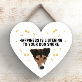 Global Designs Jack Russell Happiness Dog Snoring Without Katie Pearson Artworks Heart Hanging Plaque