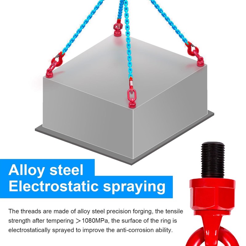 Eye Bolt Ring, Rotating Ring Bolt Alloy Steel 360° Rotatable