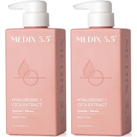 Medix 5.5- Loción corporal en crema con ácido hialurónico y vitamina E para mujer | Loción reafirmante hidratante para pieles secas