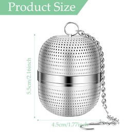 NAYAGOGO Tea Infuser for Loose Tea, Stainless Steel Tea Ball Infuser with Chain, Tea Ball Strainers Mesh Tea Infuser for Loose Leaf Tea, Herbal Tea, Mugs Teapots