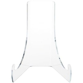 Plymor Clear Acrylic Flat Back Easel with Deep Support Ledges, 6" H x 5.125" W x 5" D (2 Pack)
