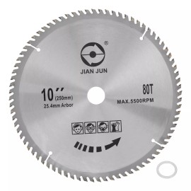 Yosoo Disco Sierra Madera 10'' 80 Dientes Carburo,disco De Corte