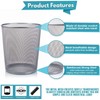 Metal Mesh Bin, Silver Metal Trash Bin, Wastebasket Bin, Waste
