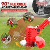 Cordless Weed Wacker with Wheel, Electric Weed Eater Battery Powered