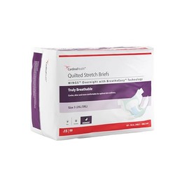 Cardinal Health™ Wings™ Overnight Quilted Stretch Brief with BreatheEasy™ Technology, Size 3 (2XL/3XL), Green, Bag of 15