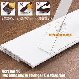 GroTheory 2 Pack Door Draft Stopper, Under Door Draft Blocker, Soundproof Weather Stripping Door Seal, 2"" W x 39"" L, White