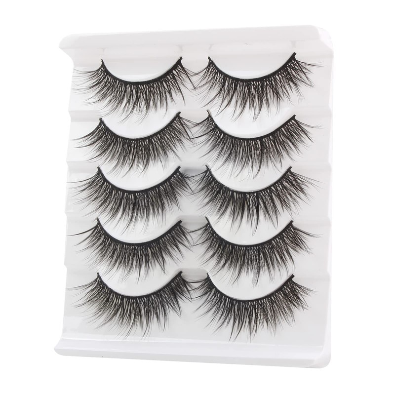 3D False Eyelashes Natural Look Artificial Eyelashes 5 Pairs Wispy
