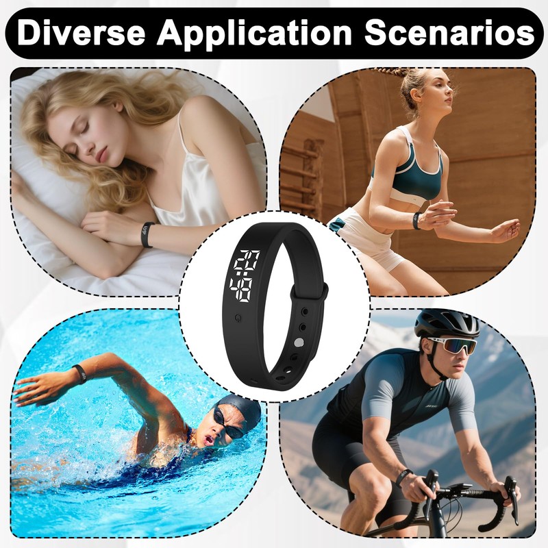 Bracelet Alarm Clock Black Vibration Alarm Clock Bracelet Alarm Clock