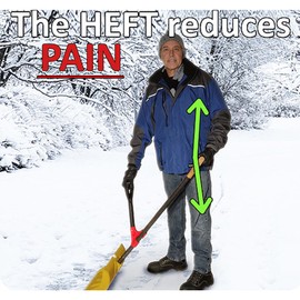 The HEFT Plus Secondary Back Saver Handle for Snow Shovels and Garden Tools as seen on Dragon's Den (Canada Shark Tank) (1 ct, Standard)