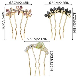 3Pcs U Shaped Hair Pins for Buns U Shaped Hair Pin French Pearl Hairpin Hair Hair Sticks Fork Clip Styling Accessories for Wedding Party Holiday Daily