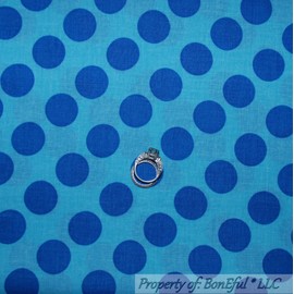 Signature BonEful FABRIC FQ Cotton Quilt Blue Aqua Calico Polka Dot Baby Boy Bohemian Kid