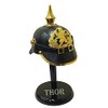 THORINSTRUMENTS Prussian Balck Leather PICKELHAUBE German Officer Helmet Black