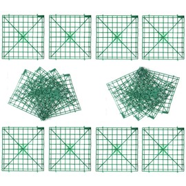 Artificial Flower Grid Panels,DIY Flowers Wall Frames,Plastic Fences Frames Arches Backdrop, Wedding Party Flower Grids,Artificial Flowers Plant Base,16Pieces,10x10 Inches